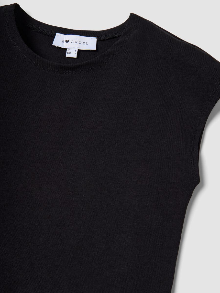 Black stretch cotton fitted tank top_5