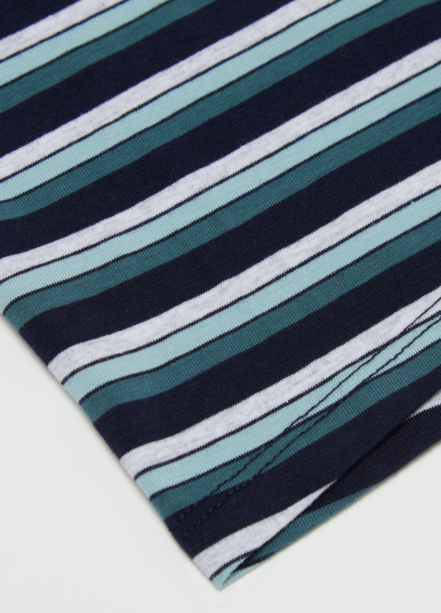 Stretch cotton boxer shorts with striped pattern
