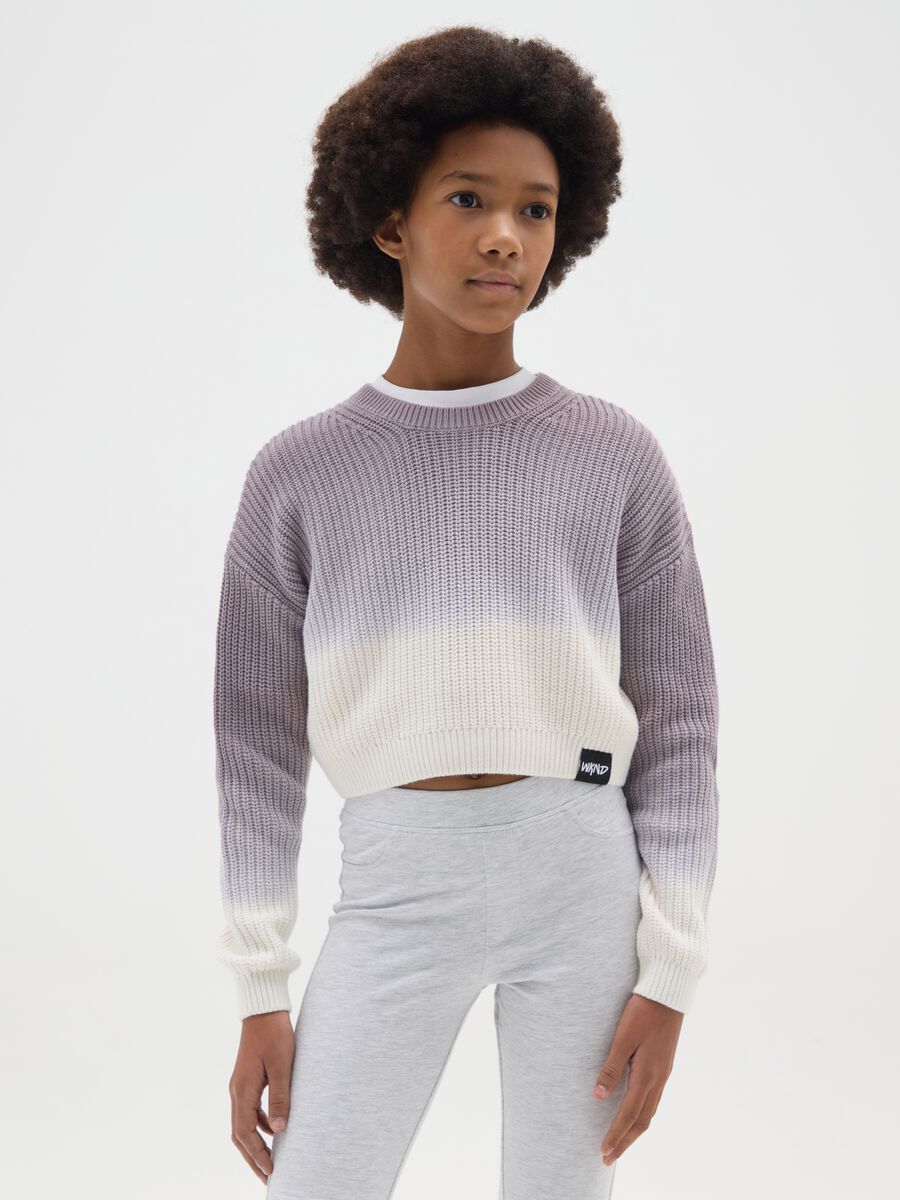 Multicolour dégradé sweater for girls in pure cotton regular fit_0