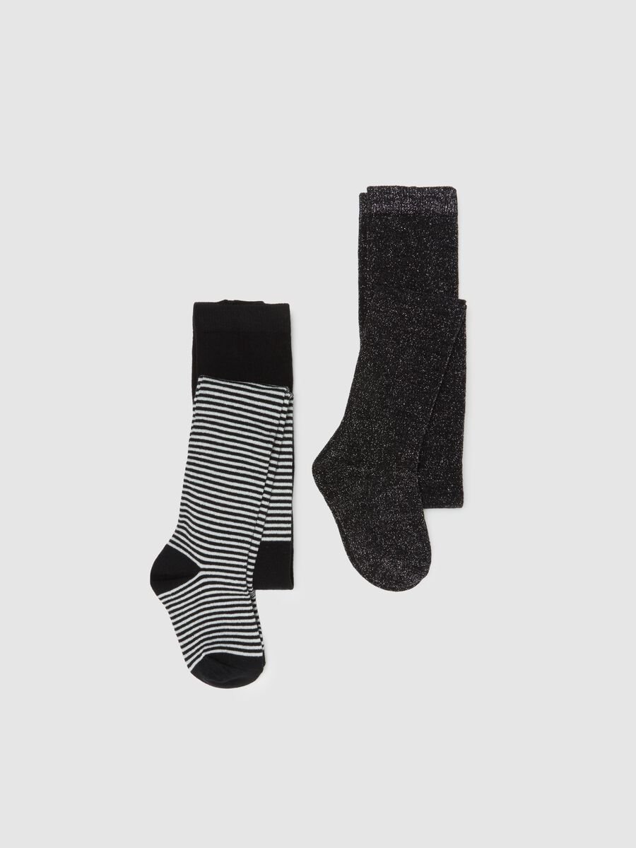Two-Pack of Long Striped and Glitter Socks_0