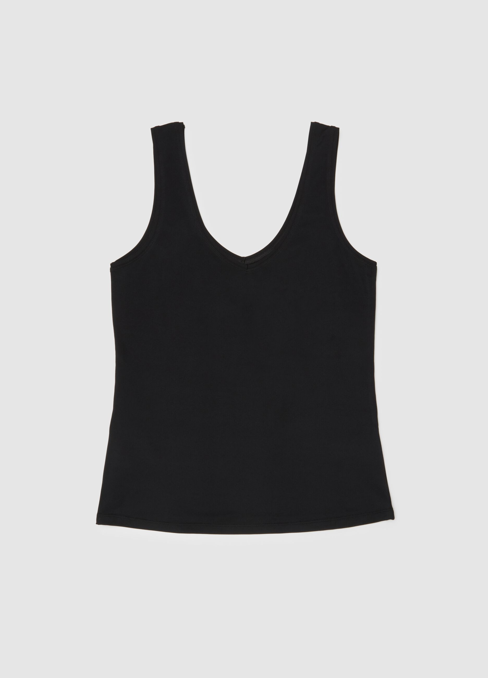 Black mixed regular fit tank top