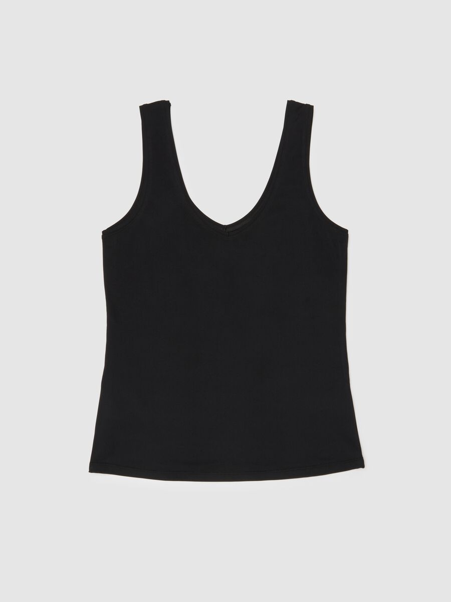 Black mixed regular fit tank top_0