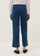 Wide leg stretch cotton blue jeans_2