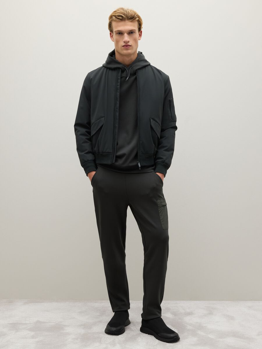 Bomber nero regular fit e zip_1