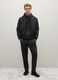 Black Regular Fit Bomber with Zip_0