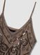 Beige fitted tank top with thin straps in stretch fabric_2