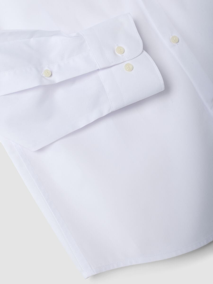 Camicia bianca slim fit con colletto classico easy iron_1
