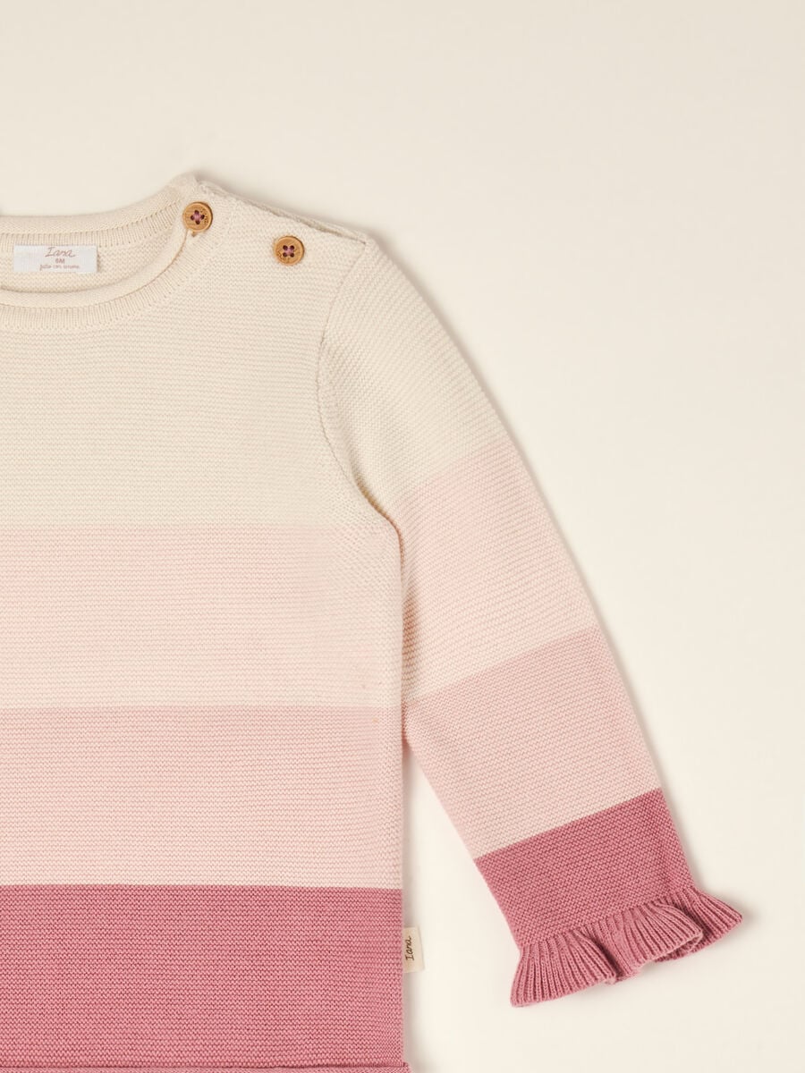 Completo rosa in puro cotone con maglia e pantaloni_1