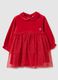 Baby girl's red dress in regular fit cotton blend with glitter tulle_0