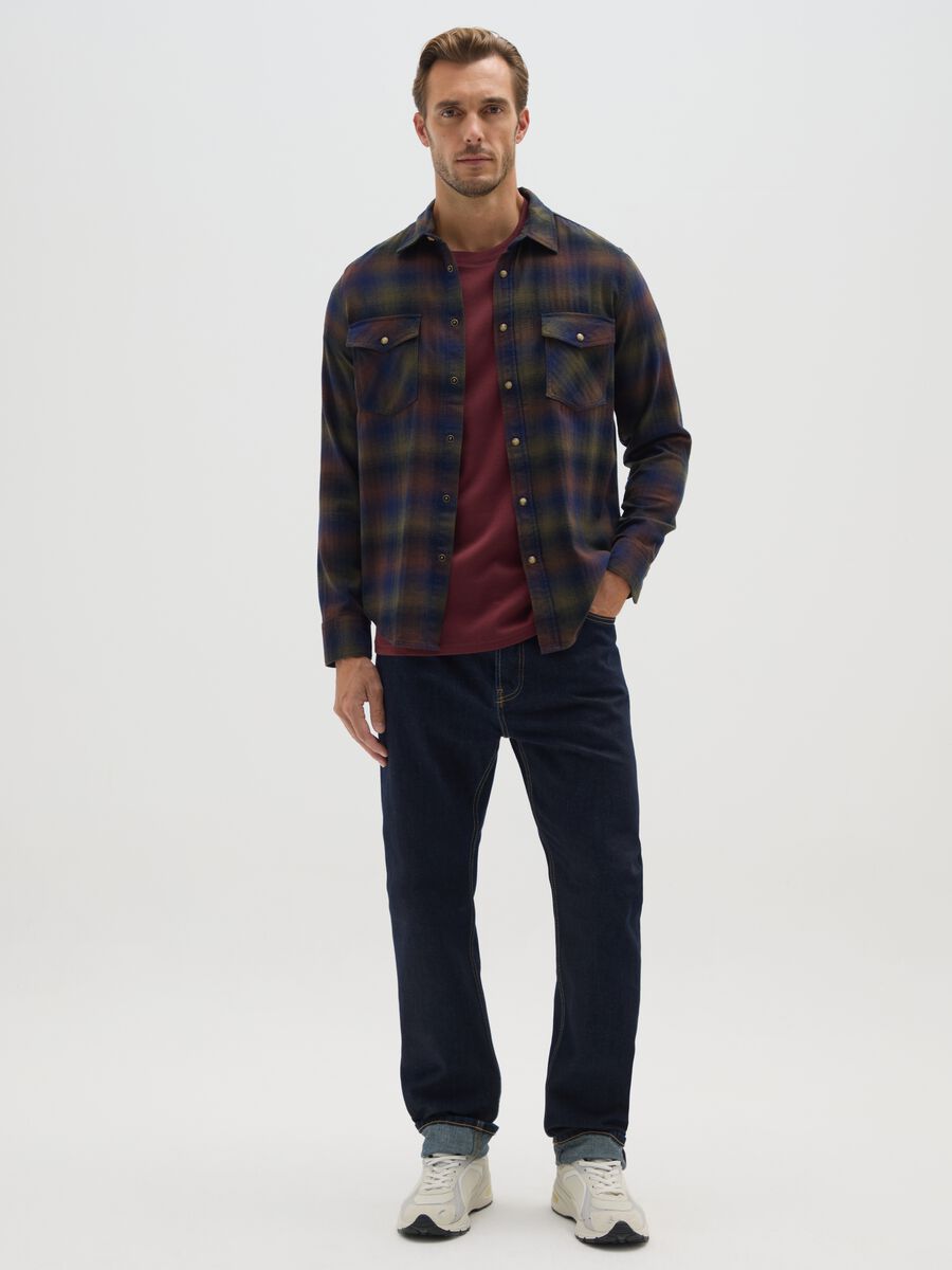 Multicolour pure cotton regular fit checked shirt_1