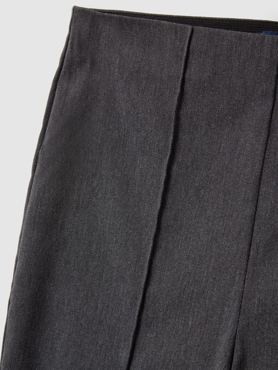 Grey Slim Fit Treggings Trousers_5