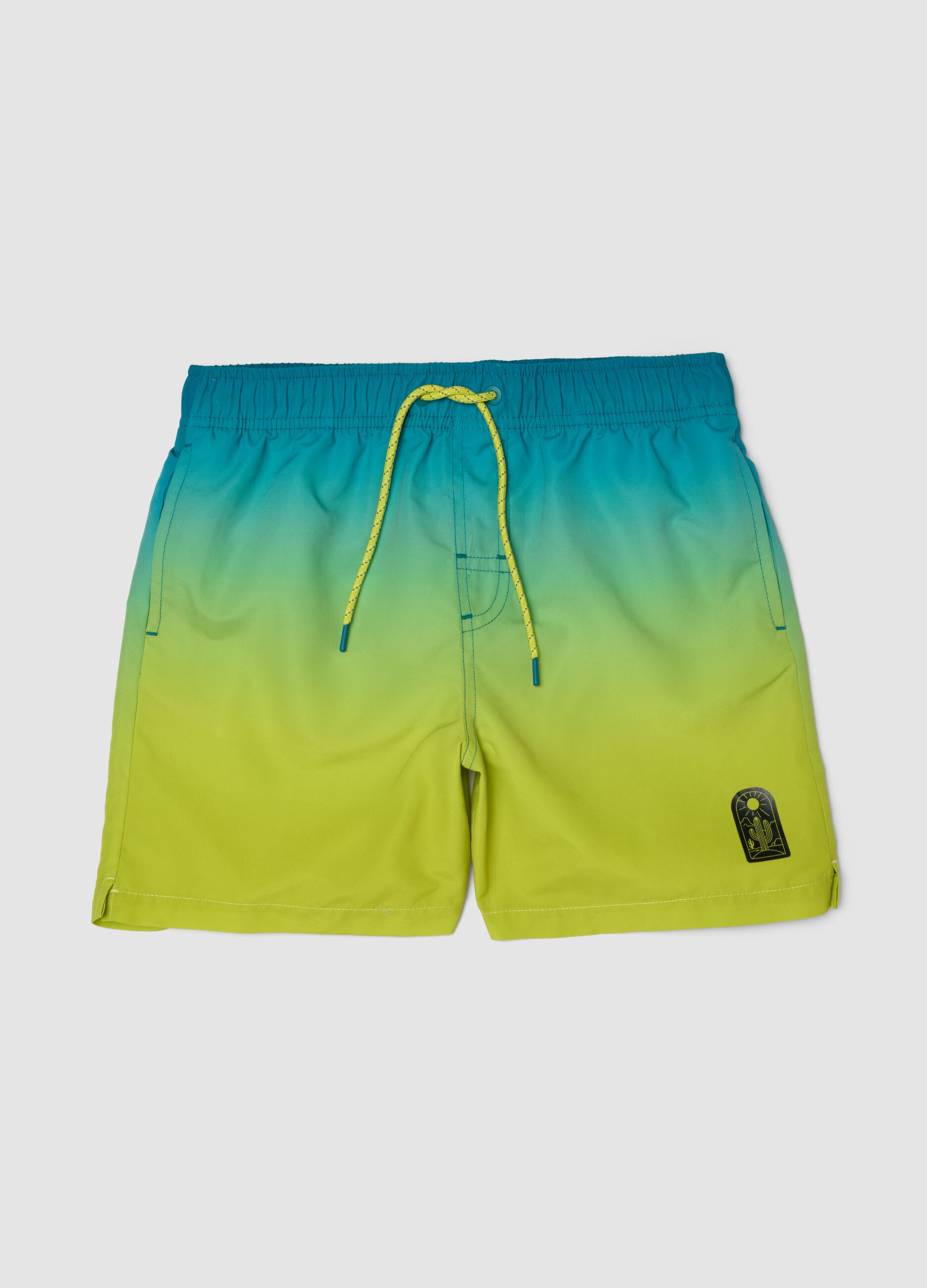 Multicolour boys&rsquo; swim shorts with ombr&eacute; fade