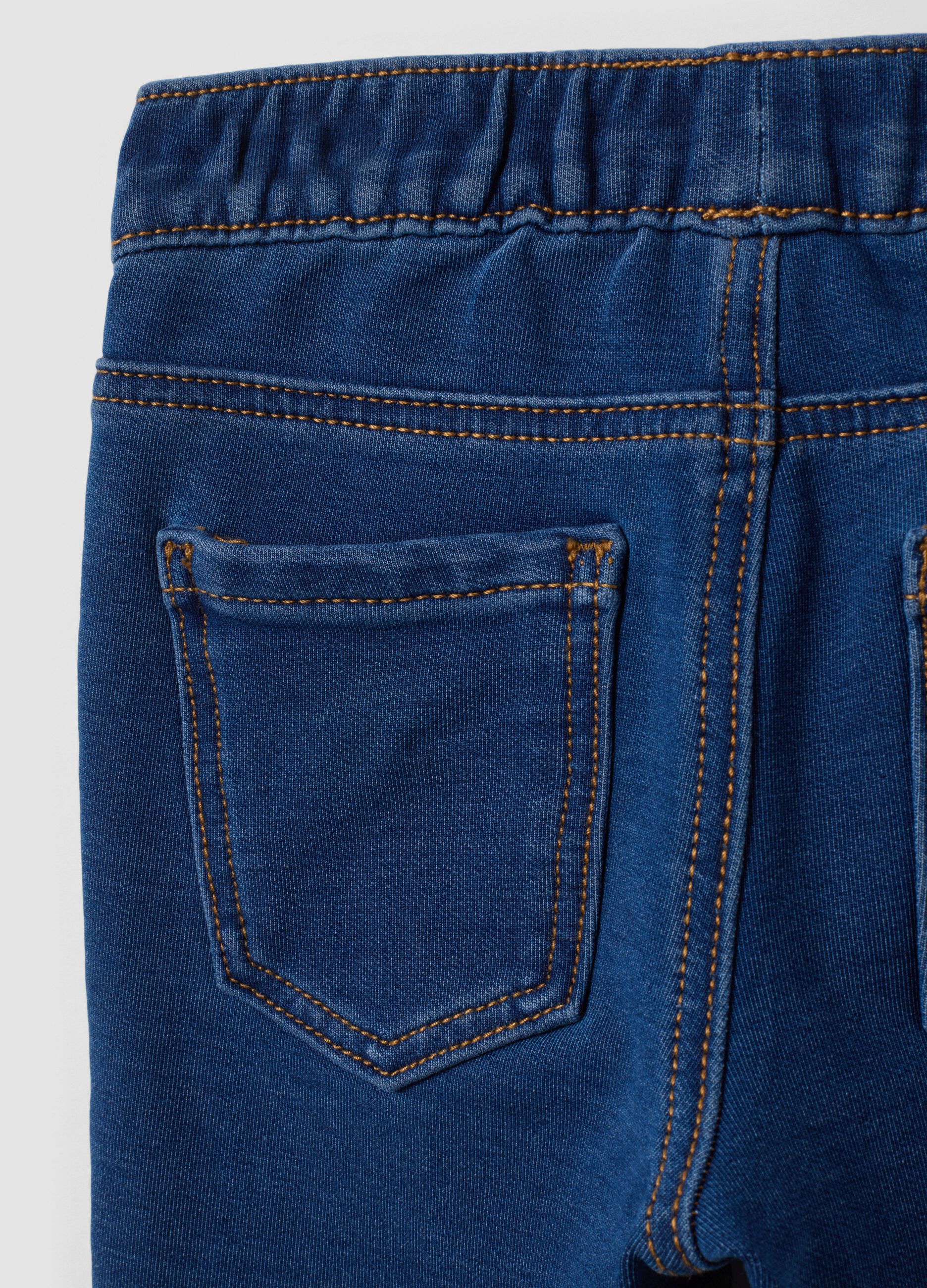 Jeggings blu in cotone elasticizzato skinny fit per bambina