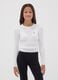 White fitted viscose-blend cable-knit crew-neck jumper for girls_0