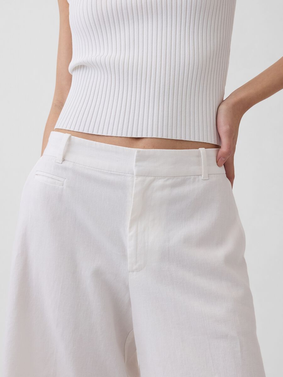 Shorts in misto lino e viscosa_4