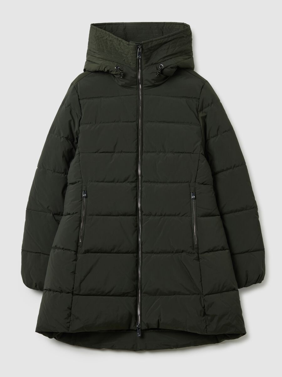 Dark green padded jacket with hood_4