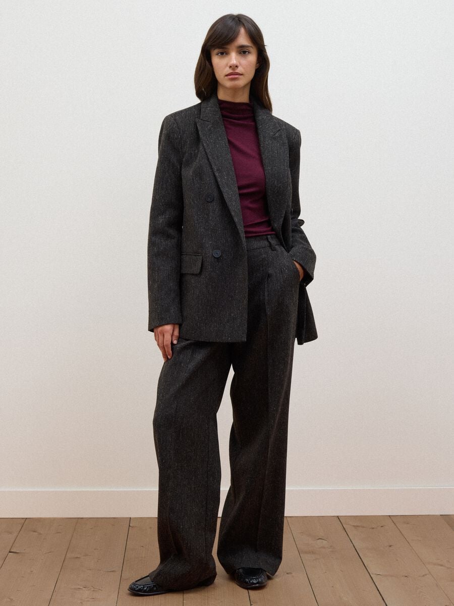 Brown wool and viscose-blend blazer_2