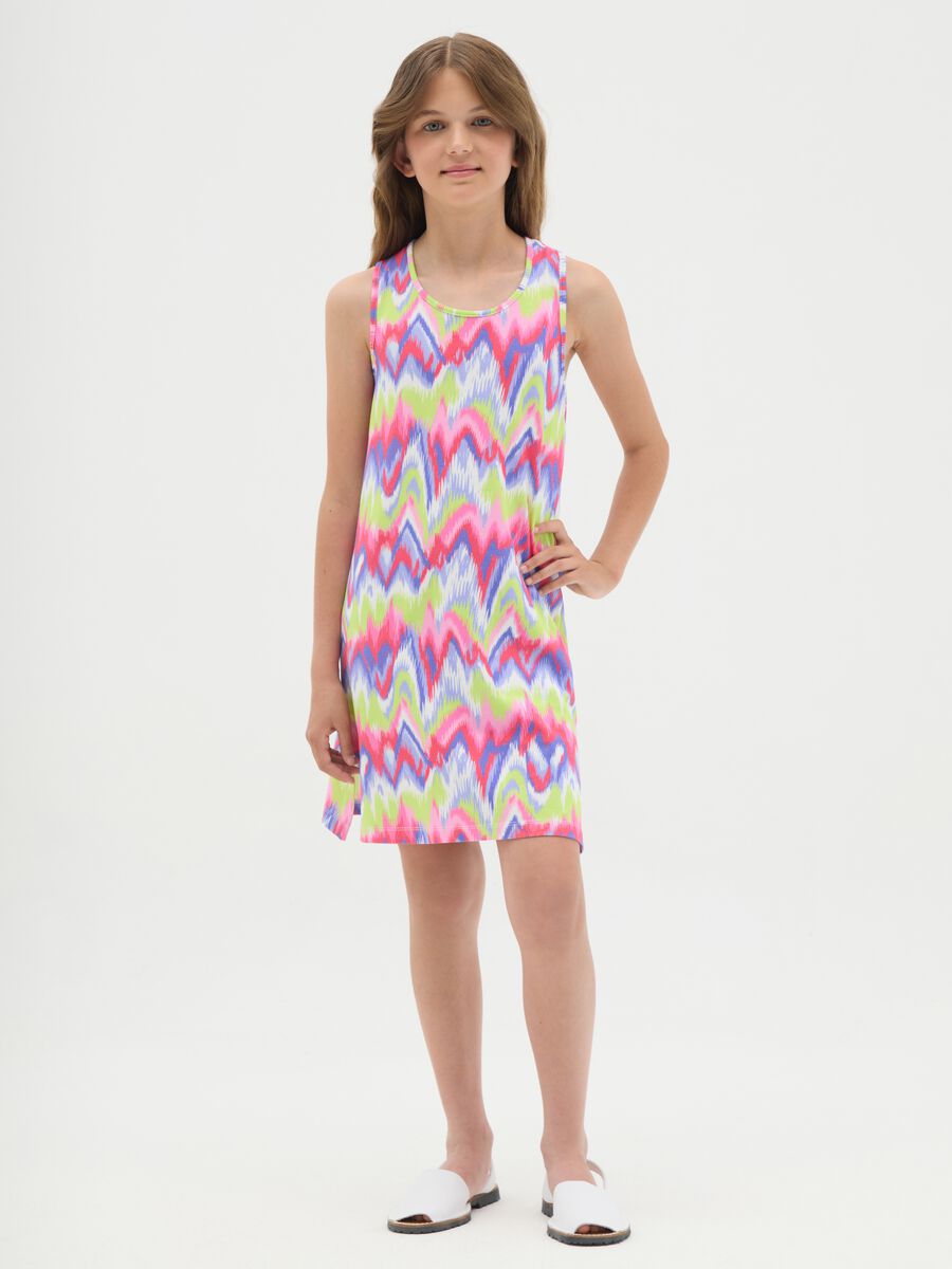 Abito da ragazza in misto cotone multicolor regular fit_1