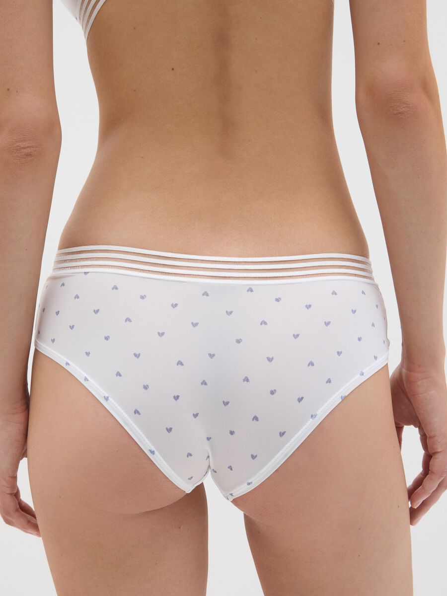 Microfibre French knickers with striped elastic_3