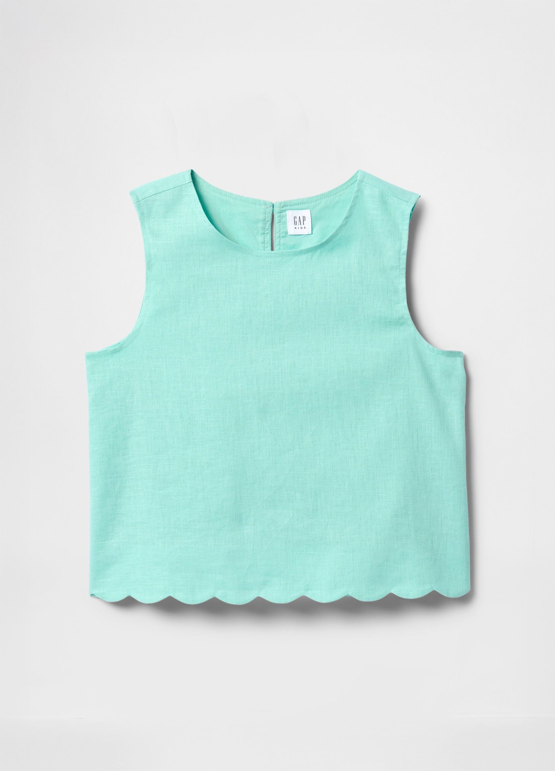 Sea green top with wave trim