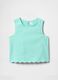 Sea green top with wave trim_3