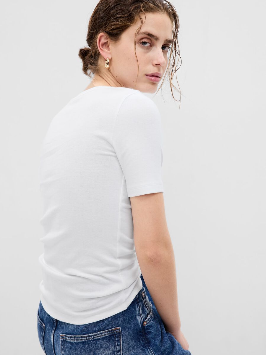 Round-neck t-shirt in stretch cotton and modal_2