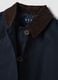 Blue pure cotton jacket with contrast collar, regular fit_5