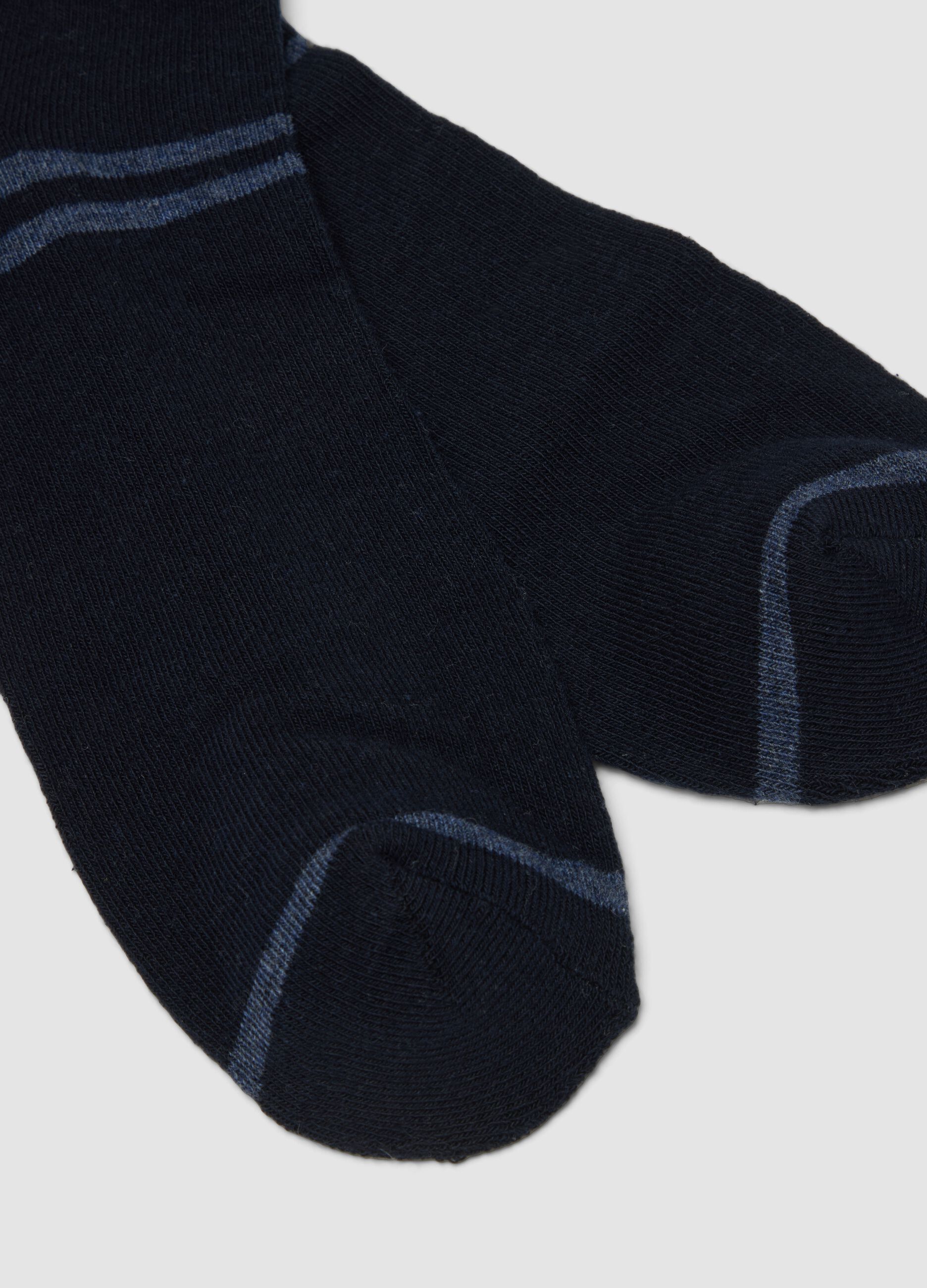 3-pack of blue ankle sports socks in stretch organic cotton