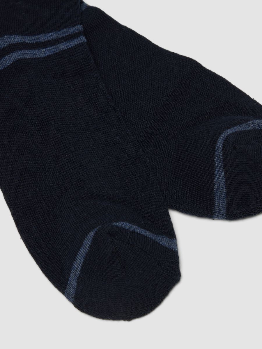 Tripack di calze sportive blu alla caviglia in cotone organico elasticizzato_2