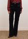 Black ribbed stretch-cotton flared trousers_2