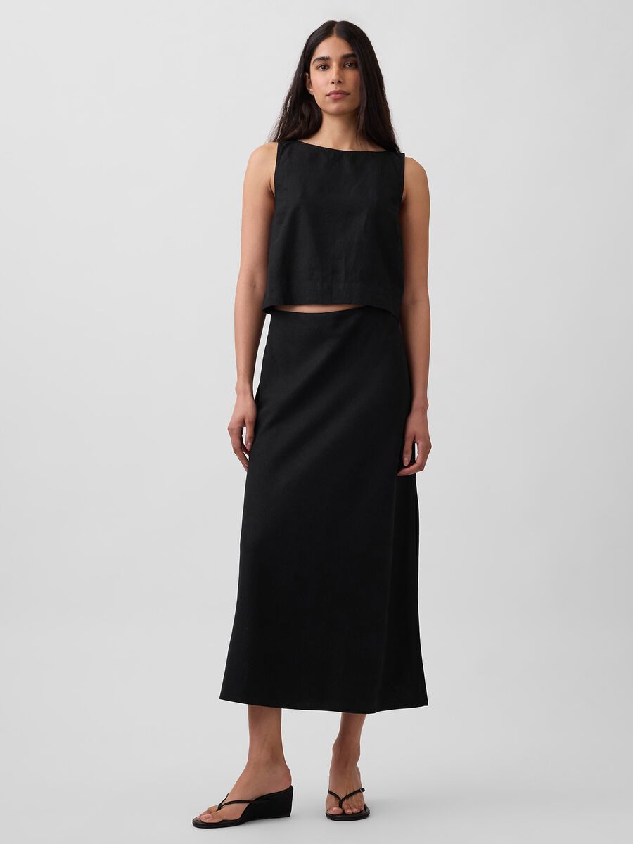 Sleeveless linen-blend top_2