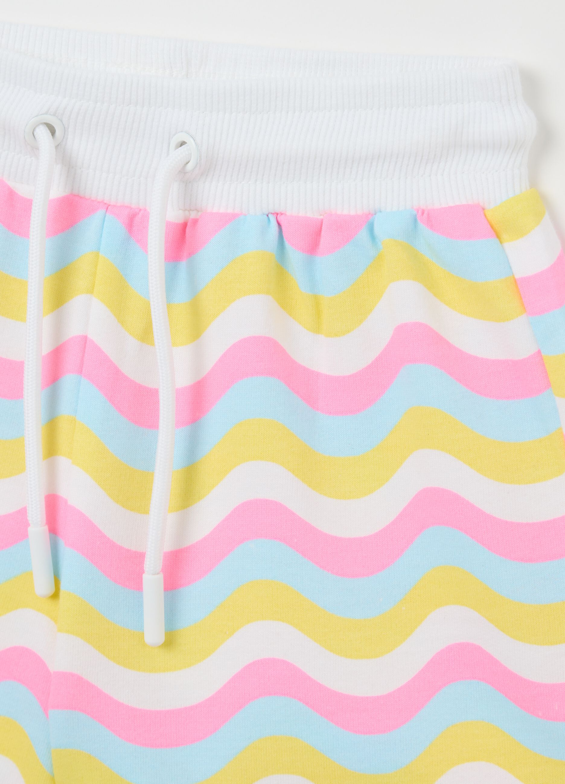White stretch cotton jogging set with Minnie Mouse print