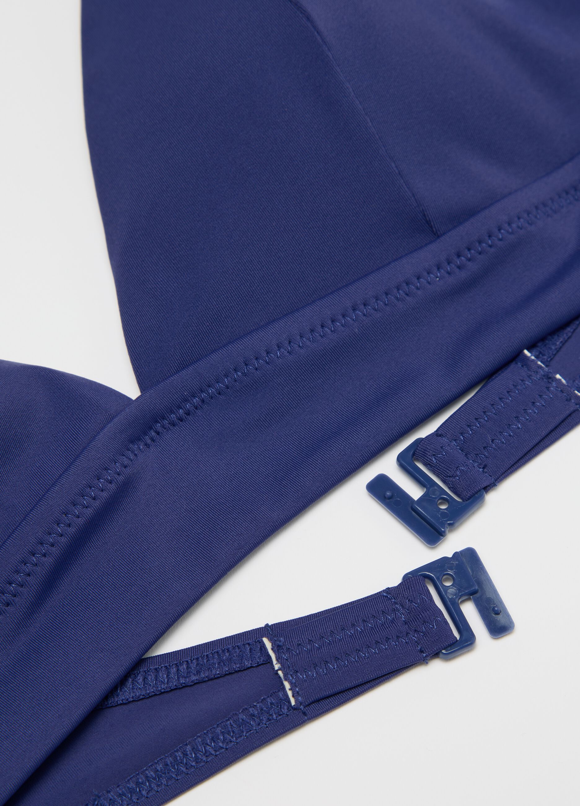Top bikini a triangolo da donna blu