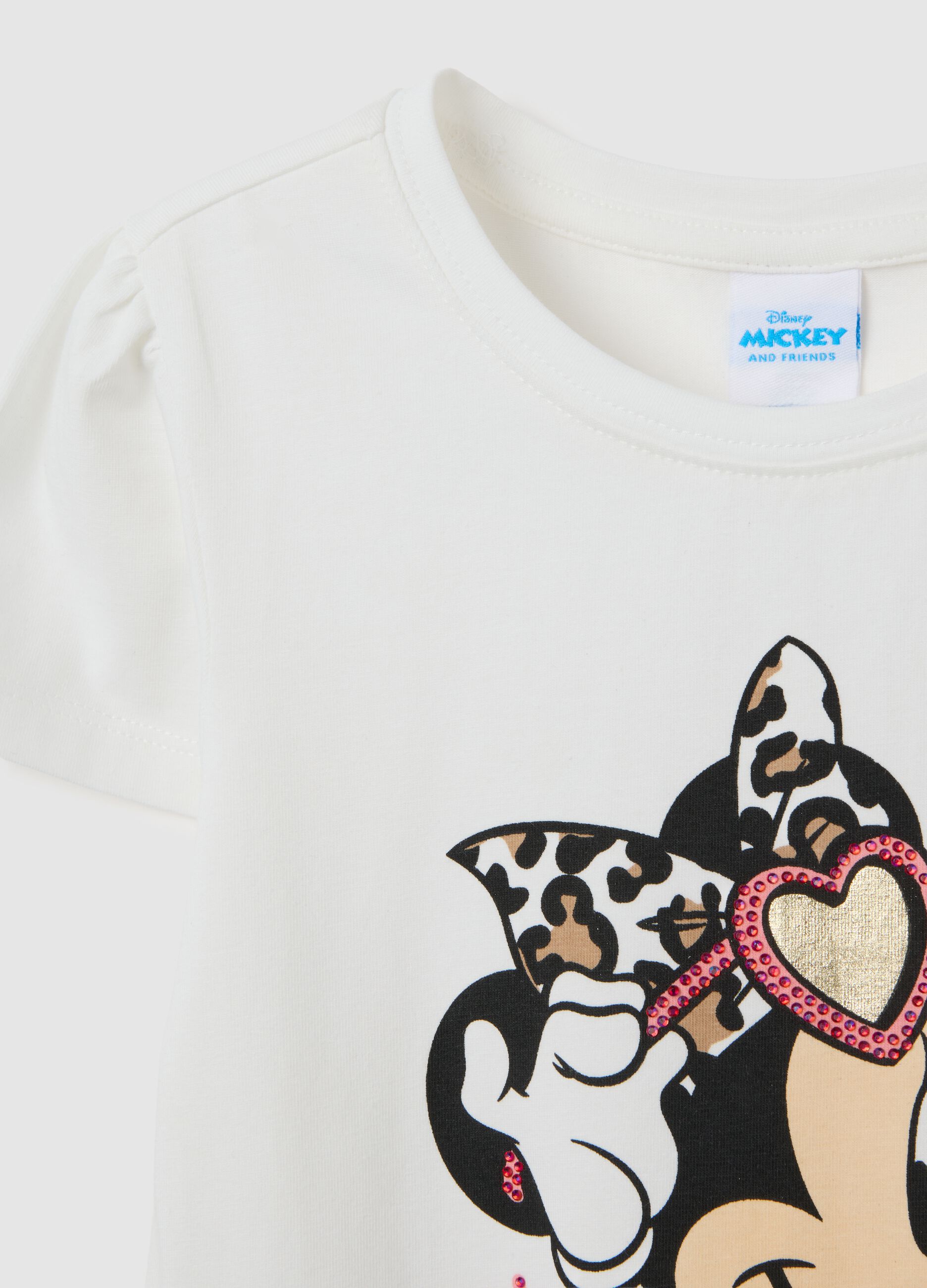 Abito da bambina in misto cotone multicolor regular fit con stampa Minnie