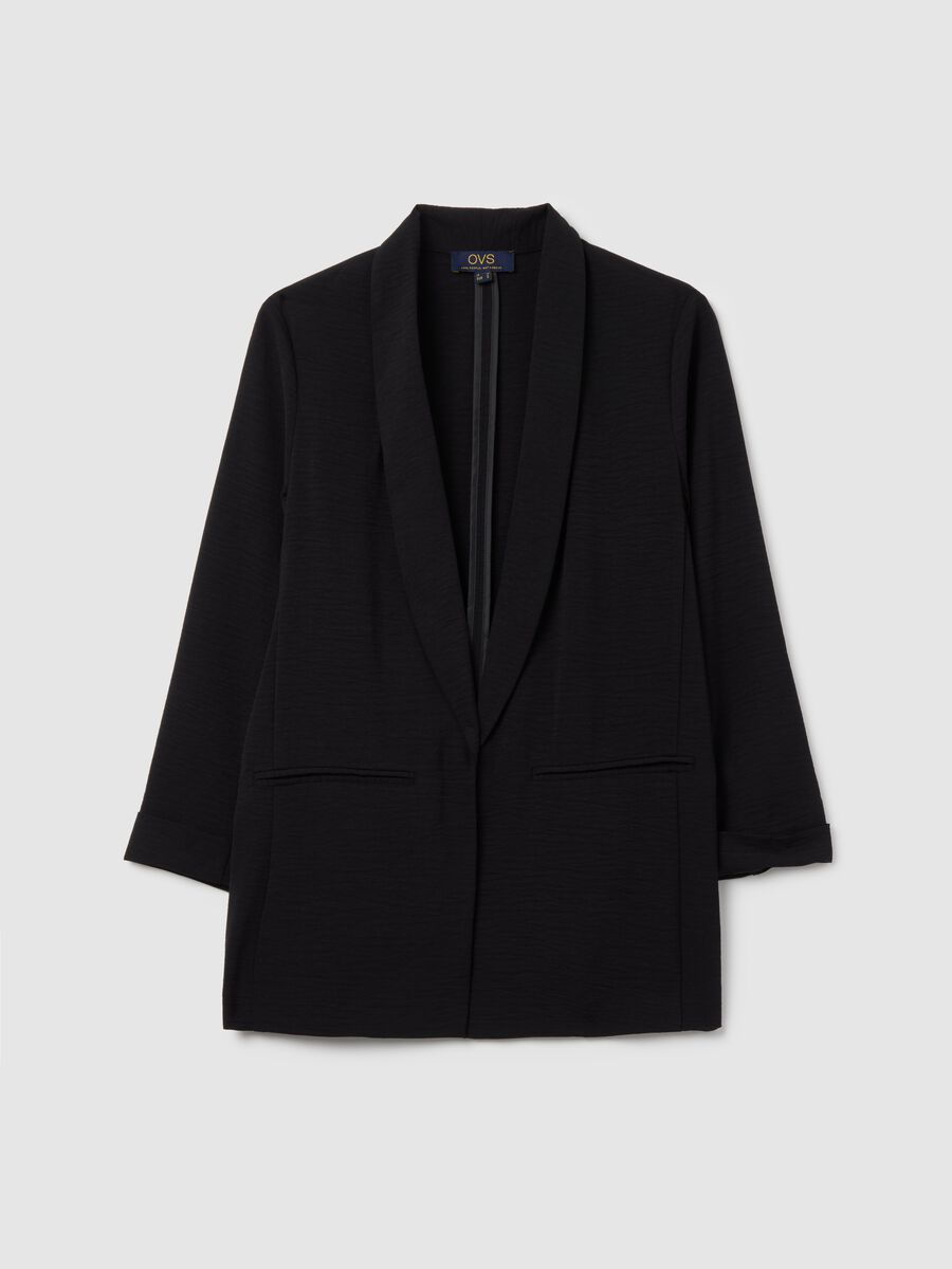 Open crinkle-effect fluid blazer_4