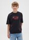 Oversized black cotton boys' t-shirt with Miami Heat logo_0