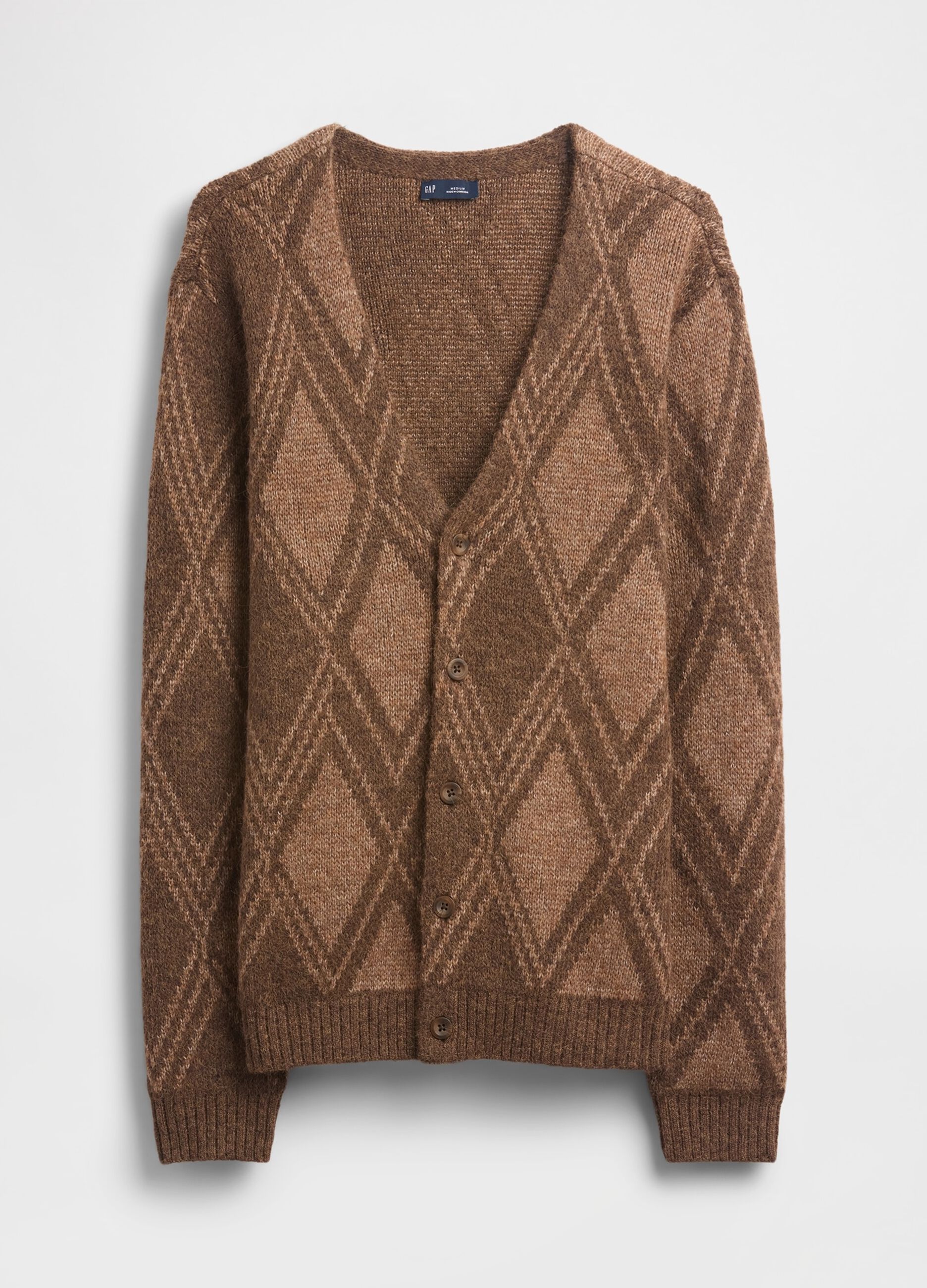 Brown Cardigan in Wool and Alpaca Blend