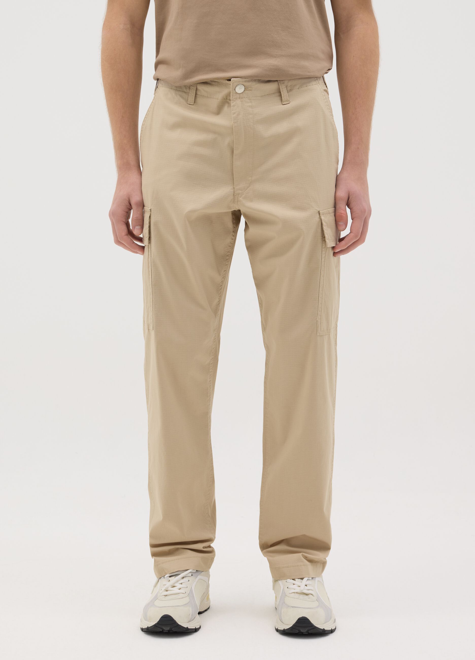 Ripstop cargo trousers with drawstring