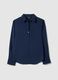 Blue Long Sleeve Shirt in Viscose Blend Regular Fit_4