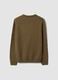 Olive green V-neck regular fit jumper_2
