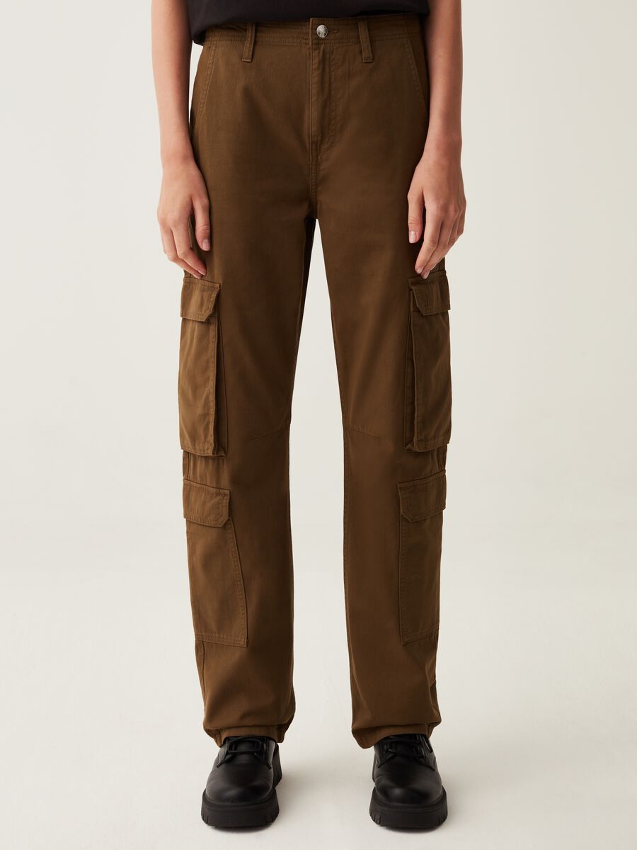 Pantalone cargo in twill_1