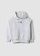 Grey oversized hoodie with teddy bear print in a cotton and viscose blend_3