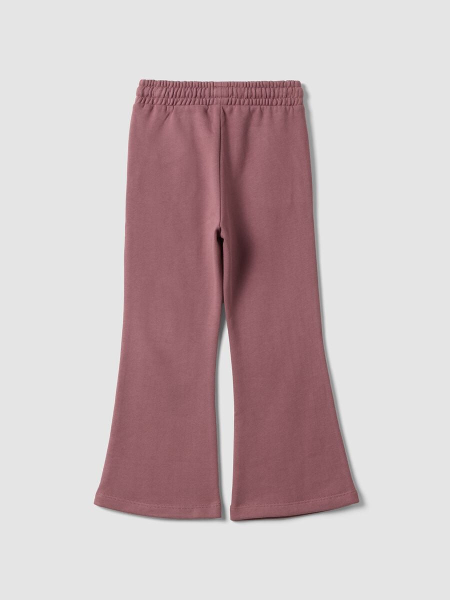 Pantaloni viola in puro cotone organico con vita elastica_1