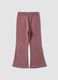 Pantaloni viola in puro cotone organico con vita elastica_1