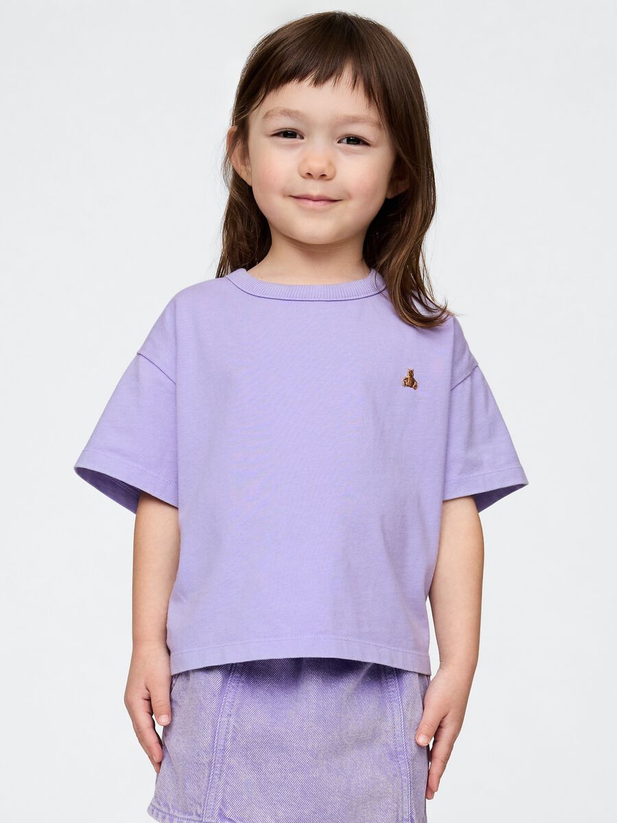 Purple Crew-Neck T-Shirt for Kids_0