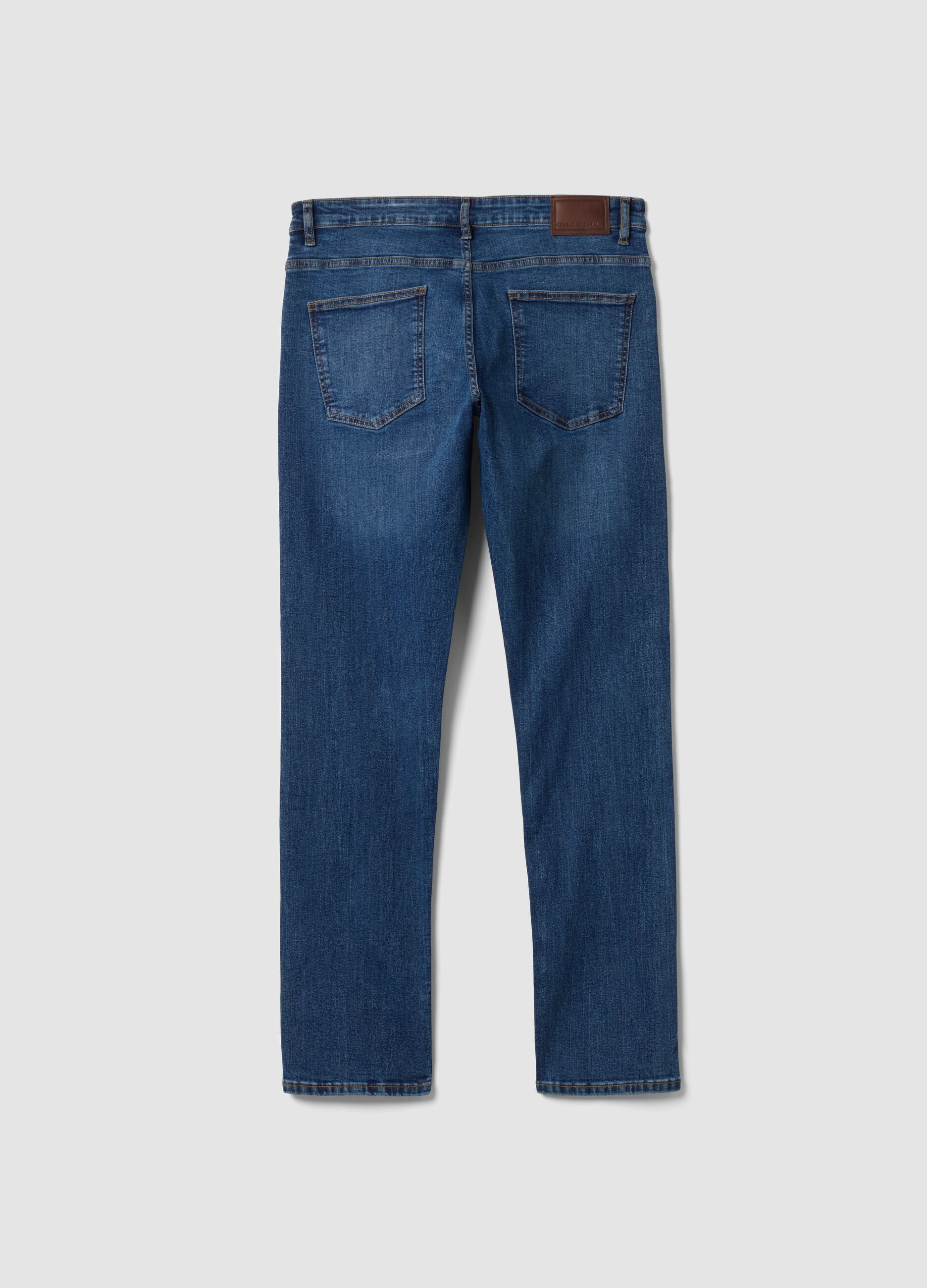 Blue skinny stretch-cotton jeans