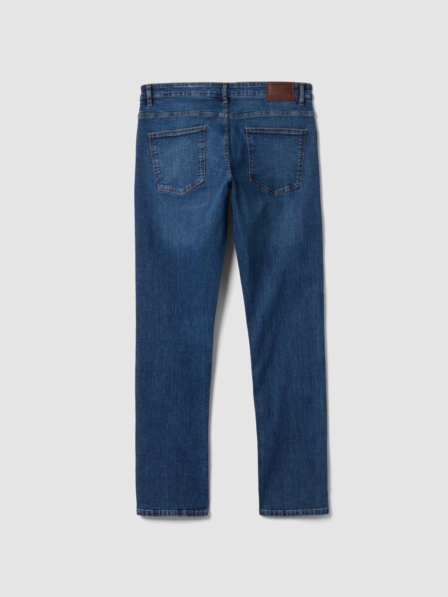 Jeans blu skinny in cotone elasticizzato_1
