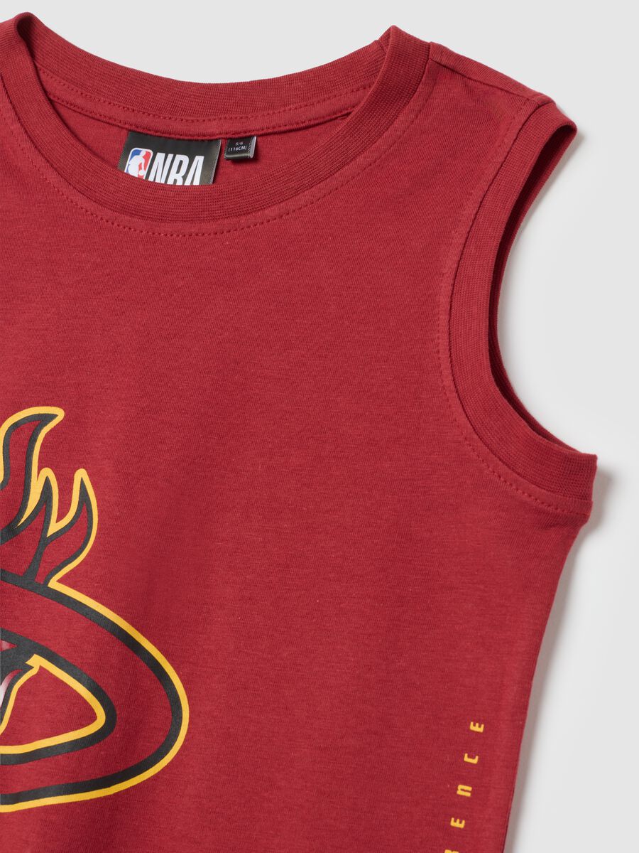 Children's red pure cotton regular fit set with Miami Heat print_2
