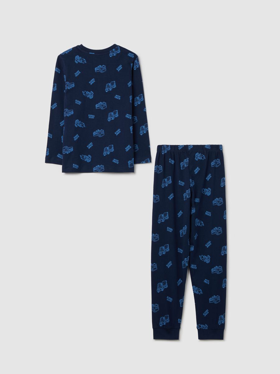 Cotton pyjamas with machinery print_1