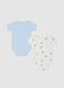 Pack of multicolour newborn bodysuits in pure cotton with prints_1